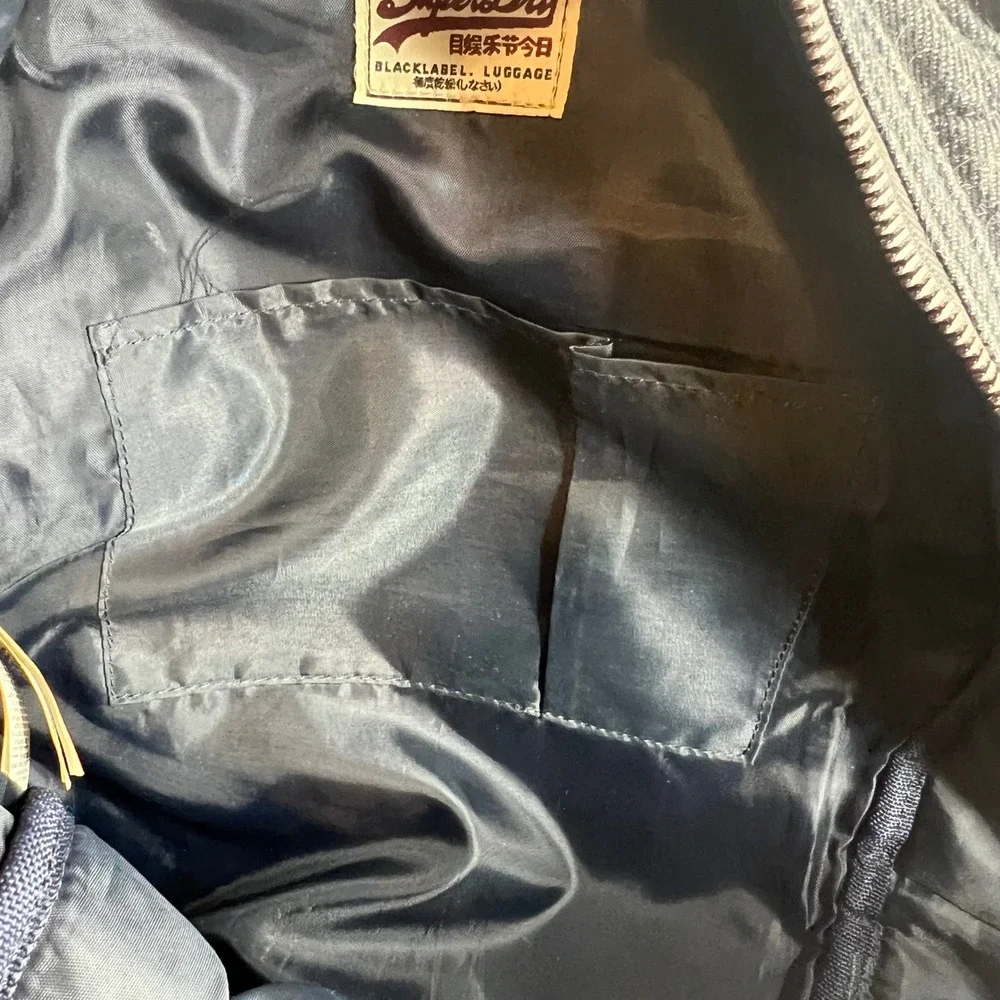 Superdry Japan Outdoor Quilted Denim Backpack Rugged Streetwear